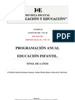 Programación Anual Educación Infantil.: Nivel de 4 Años