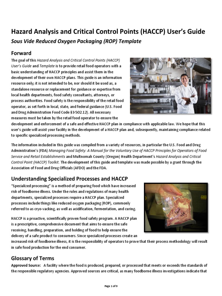 Plano Haccp Sous Vide