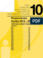 Proyecciones Cortés 2013 - 2030: Tomo: Honduras: Proyecciones de Población Por DEPARTAMENTO 2013-2030