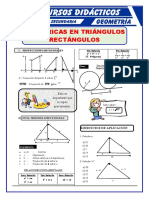 Relaciones Métricas en Triangulos Rectangulos para Cuarto de Secundaria