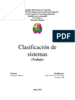 Sistemas y su clasificación por Juan Veloz 28.274.852 Sección 2DI