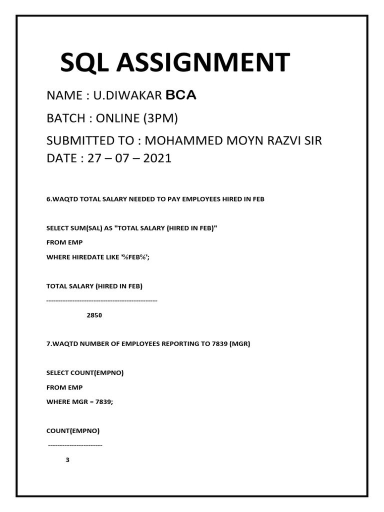 SQL Queries for Employee Salary Analysis | PDF