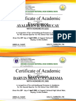 Certificate of Academic Excellence: Ayalheen D. Damucay