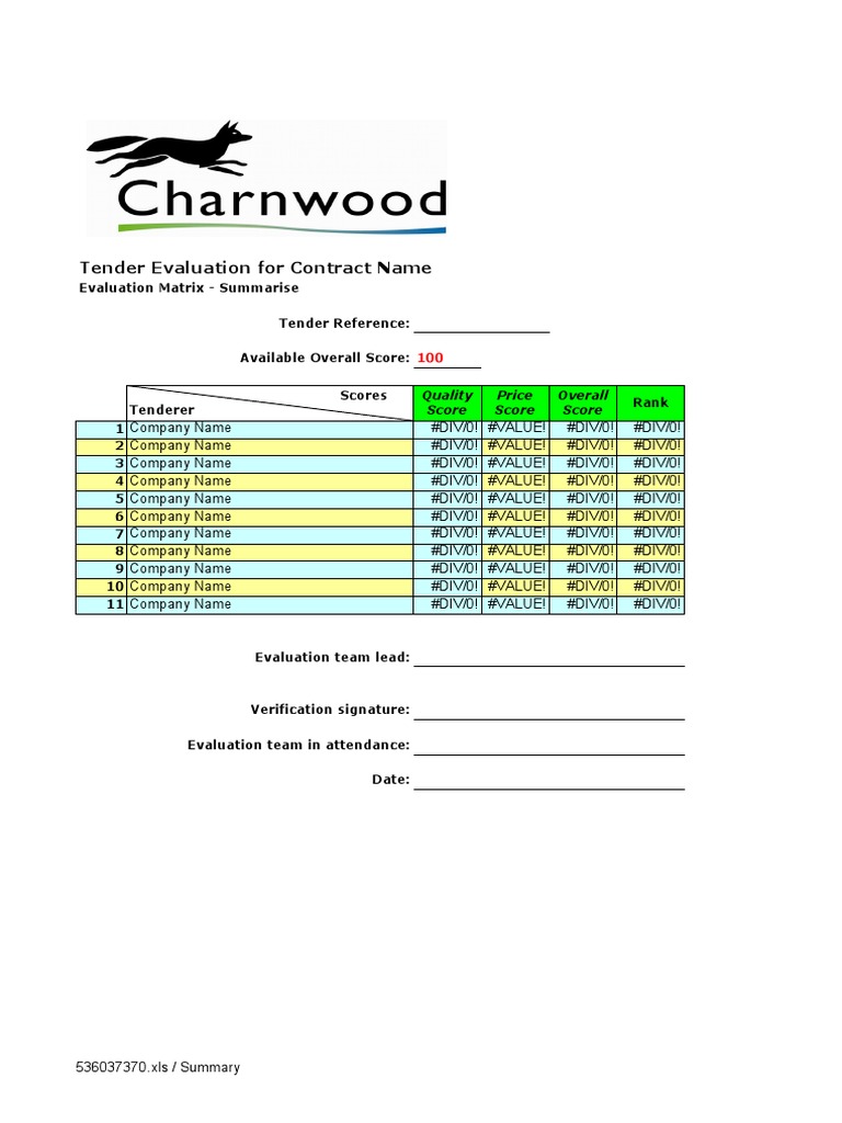 ITT Evaluation Matrix | PDF