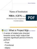Name of Institution: Mba (Gen)
