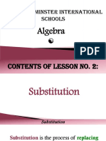 Westminster International Schools: Algebra