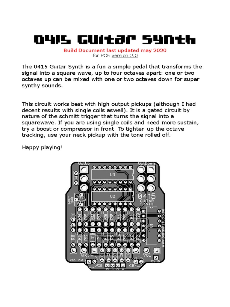 0415 Guitar Synth 2 PDF Printed Circuit Board Manufactured Goods