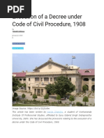 Execution of A Decree Under Code of Civil Procedure