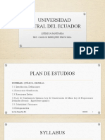 Plan de estudios de Química Sanitaria