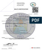Tacloban health certificate travel Manila