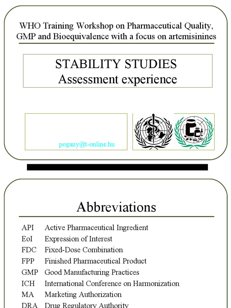 Stability Studies Assessment Experience PDF Regression Analysis Shelf Life