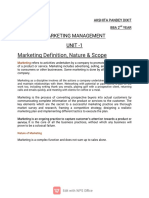 Unit-1 Marketing Management Bba Notes