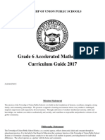 Grade 6 Accelerated Mathematics Curriculum Guide 2017: Township of Union Public Schools