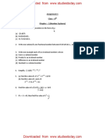 CBSE Class 9 Mathematics Worksheet - Number System