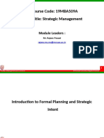 Course Code: 19MBA509A Course Title: Strategic Management: Module Leaders