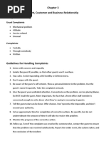 Client, Customer and Business Relationship Complaints Handling