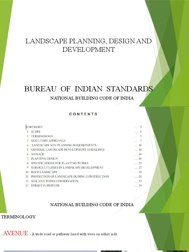 Landscape Planning, Design and Development: Bureau of Indian Standards ...