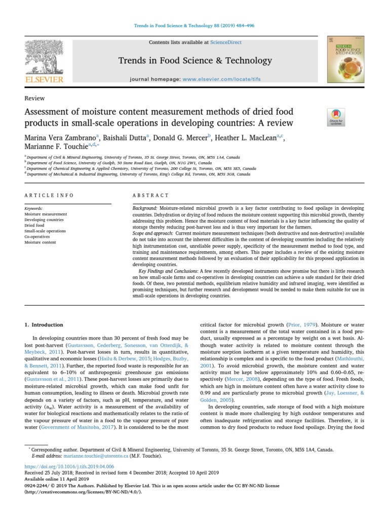 Trends in Food Science & Technology: Review | PDF | Infrared | Thermography