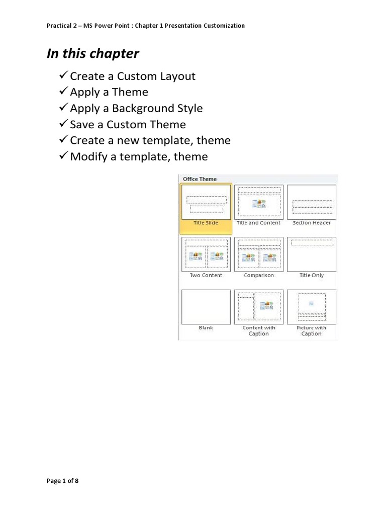 Chapter 1 - Presentation Customization | PDF | Page Layout | Software