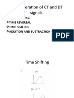 Basic Operation of CT and DT Signals: Time Shifting Time Reversal Time Scaling Addition and Subtraction