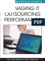 Managing It Outsourcing Performance by Hans Solli-Saether
