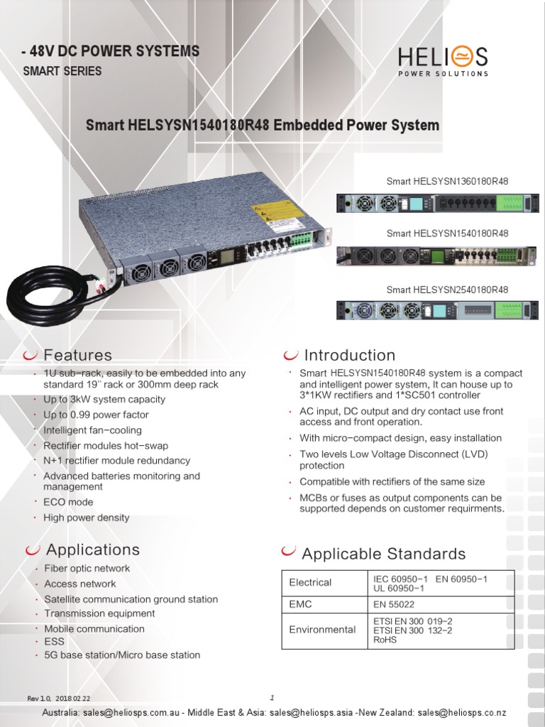 48V DC Power Systems: Features | PDF | Rectifier | Electromagnetism