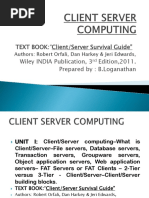 TEXT BOOK:"Client/Server Survival Guide" Wiley INDIA Publication, 3 Edition, 2011. Prepared By: B.Loganathan