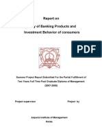 A Project Report On Study of Banking Products and Investment Behavior of Consumers PDF