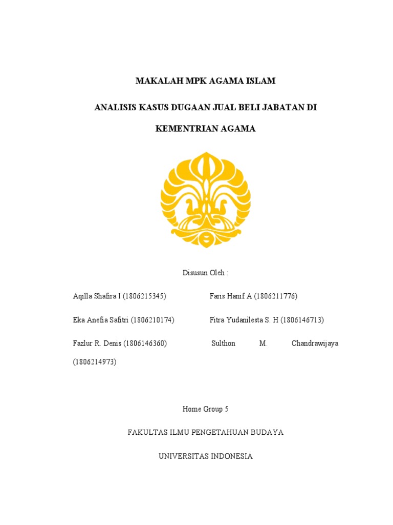 Makalah MPK Agama Islam Jual Beli Jabatan PDF