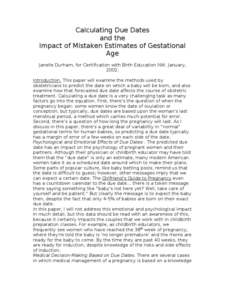 Calculating Due Dates Download Free PDF Pregnancy Childbirth