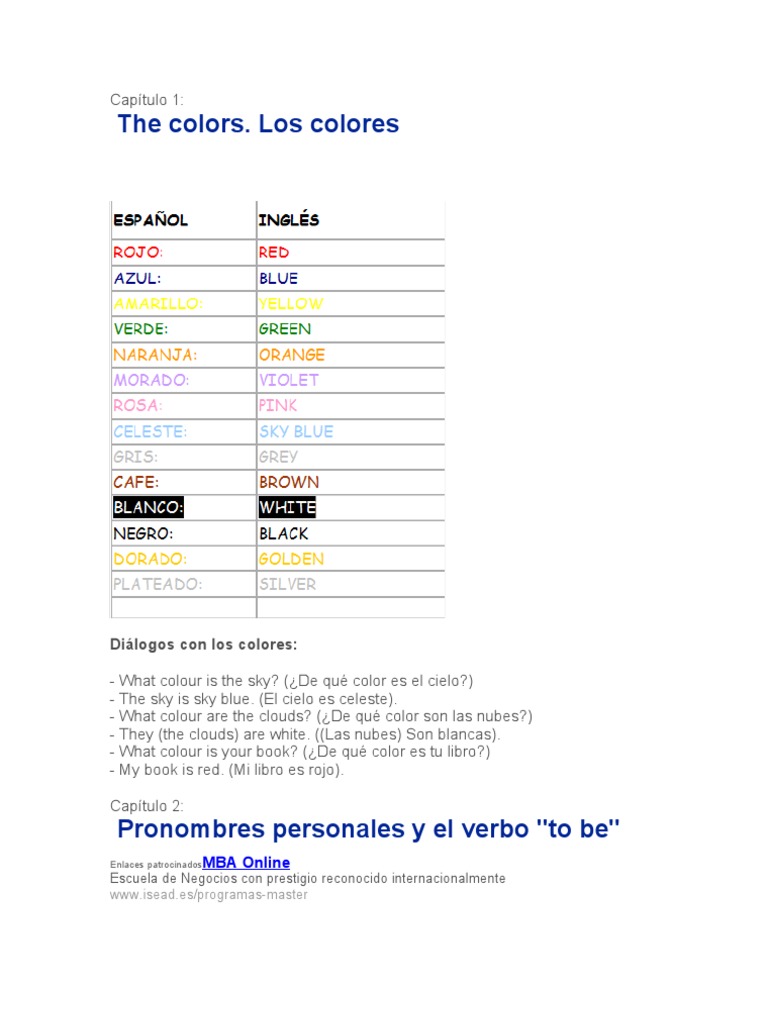 Capítulo 1 Ingles Principiantes | PDF | Artes del Lenguaje y Comunicación