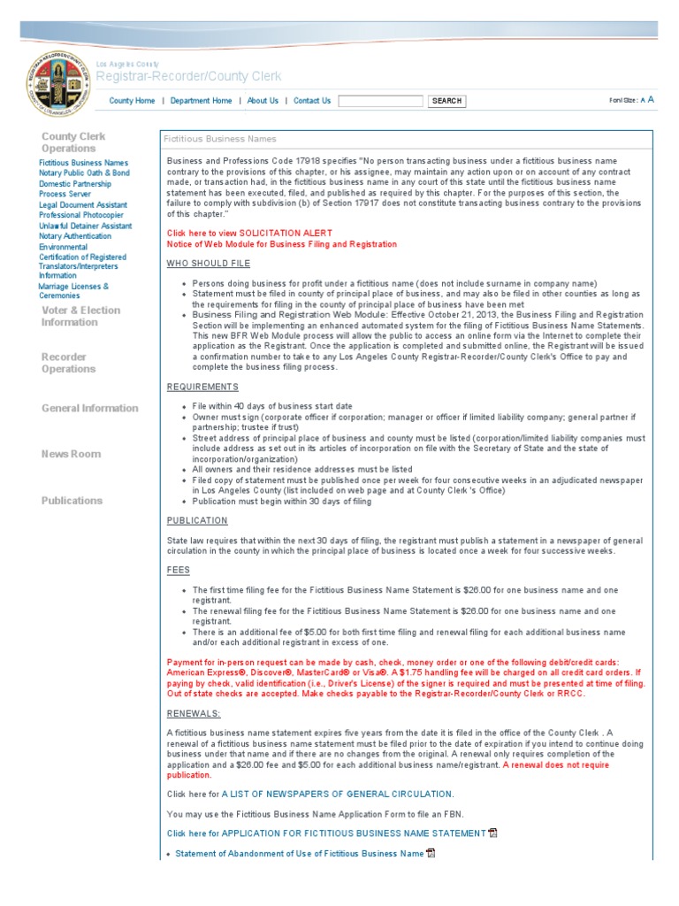 Fictitious Business Names | PDF | Justice | Notary Public