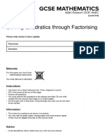 Solving Quadratics by Factorisation Questions MME