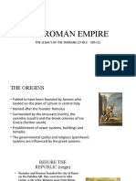 The Roman Empire: The Legacy of The Romans (27 Bce - 395 Ce)