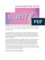 How To Increase Supply Chain Velocity