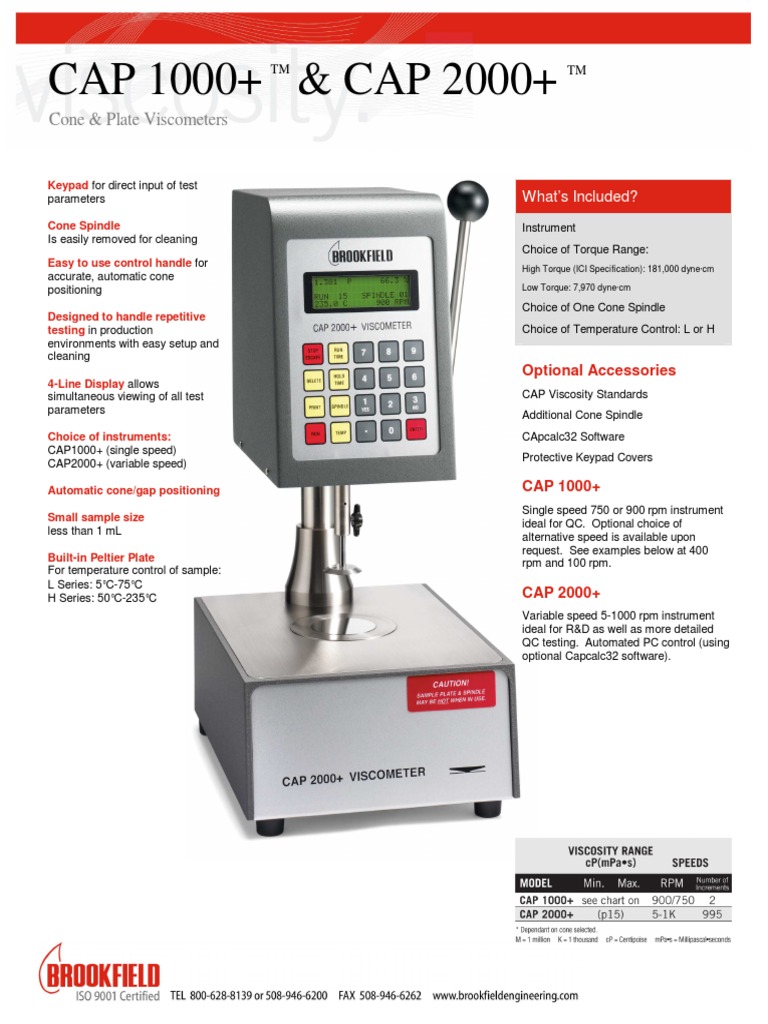 CAP 1000+ & CAP 2000+ Cone & Plate PDF Materials Chemistry