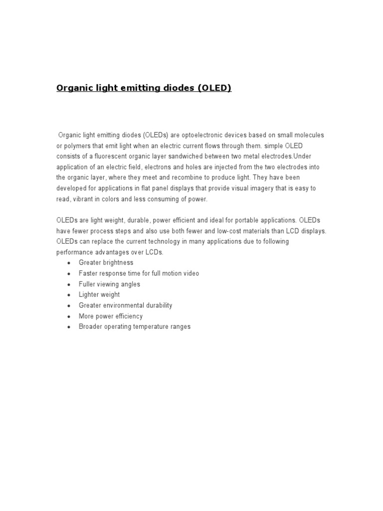 Organic Light Emitting Diodes | PDF