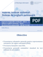 Sistem. Sistem Automat. Sistem de Reglare Automată: Facultatea de Inginerie Și Tehnologia Informației