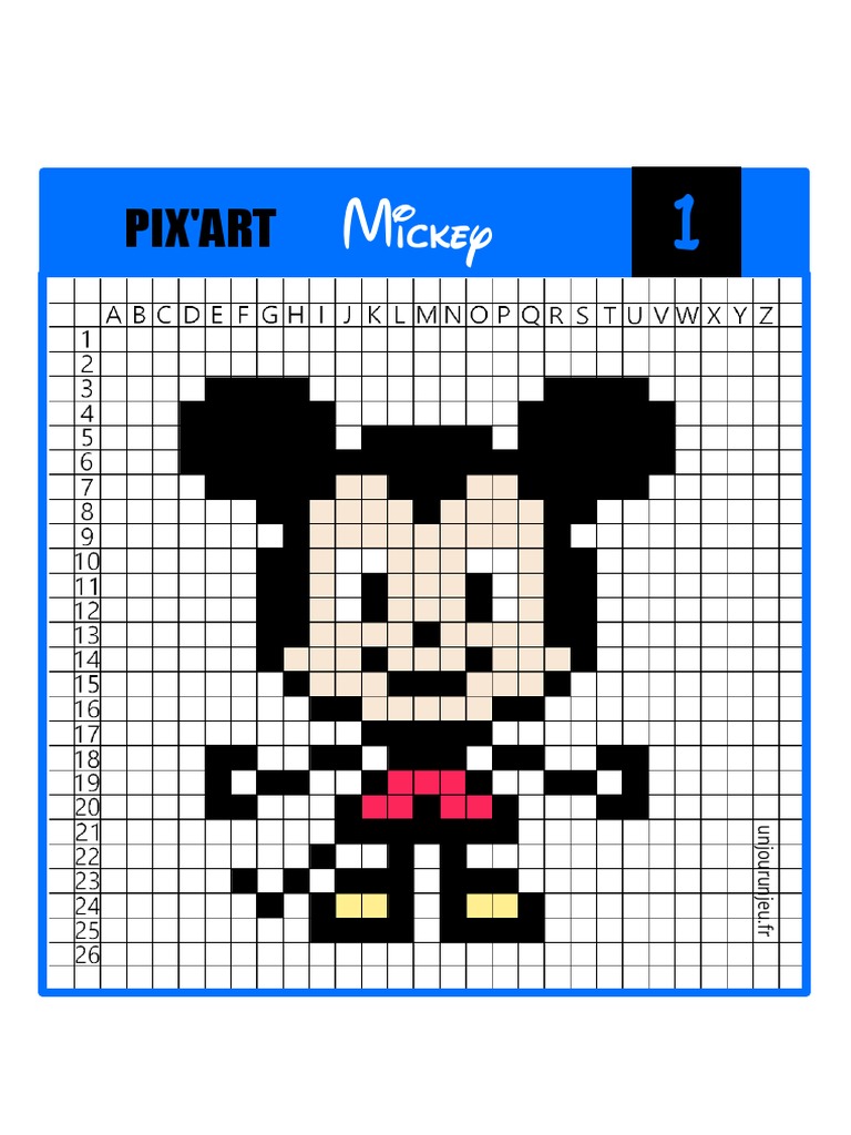 Pixel Art Disney : Personnages Faciles | PDF | Mystère, thriller et ...
