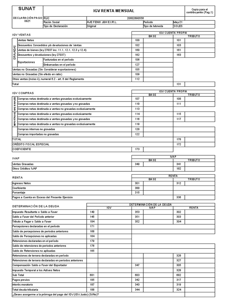 Descarga de PDT Mensual IGV y Renta | PDF | Pagos