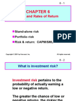 Risk and Rates of Return: Stand-Alone Risk Portfolio Risk Risk & Return: CAPM/SML