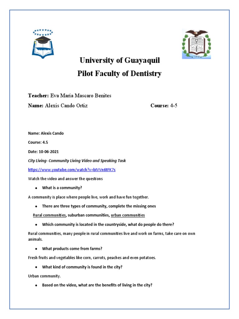 Community Living-Video and Speaking Task. | PDF | Social Science