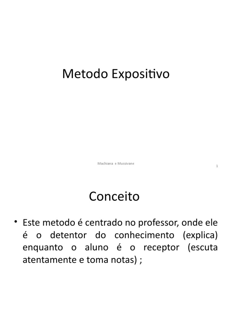 Metodo Expositive Pdf | Méthode pédagogique : définition et ...