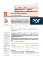 Patient-Specific Medial Unicompartmental Knee Arthroplasty Has A Greater Protective Effect On Articular Cartilage in The Lateral Compartment