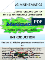 TEACHING MATHEMATICS: THE NATURE, STRUCTURE AND CONTENT OF K-12 MATHEMATICS CURRICULUM