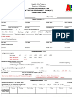 Modified Als Enrolment Form (Af2) Learner's Basic Profile