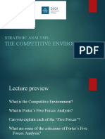 The Competitive Environment: Strategic Analysis