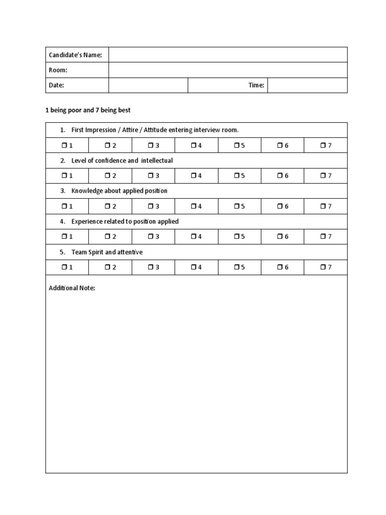 INterview Form | PDF | Career & Growth