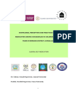 Knowledge, Perception and Practices of Self Medication Among Households in Children Under Five Years in Borama District, Somaliland