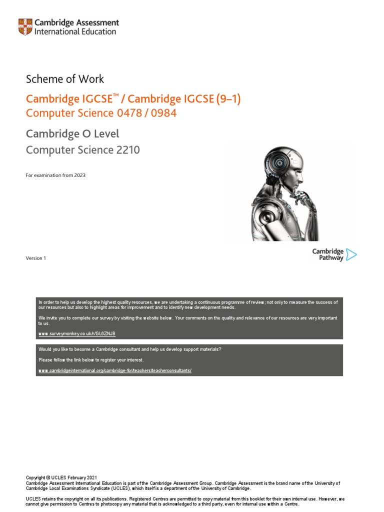 Scheme of Work: Cambridge IGCSE / Cambridge IGCSE (9-1) Computer ...
